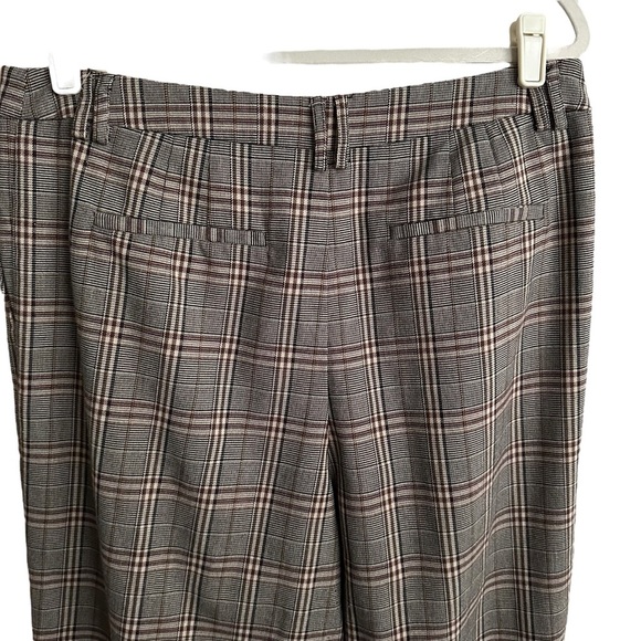 1. STATE Brown Plaid High Waist Wide Leg Trousers Career Workwear Preppy Pants - Picture 9 of 15